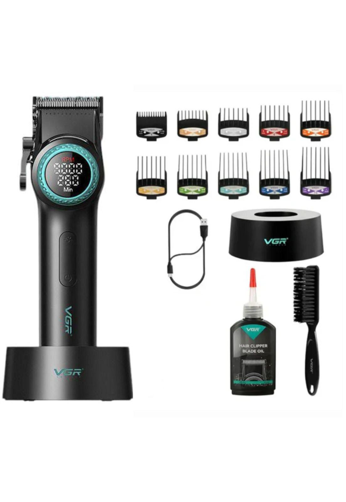 Barber Combo Negro VGR Pro. Cortapelo V-001 + Patillera V-977-2