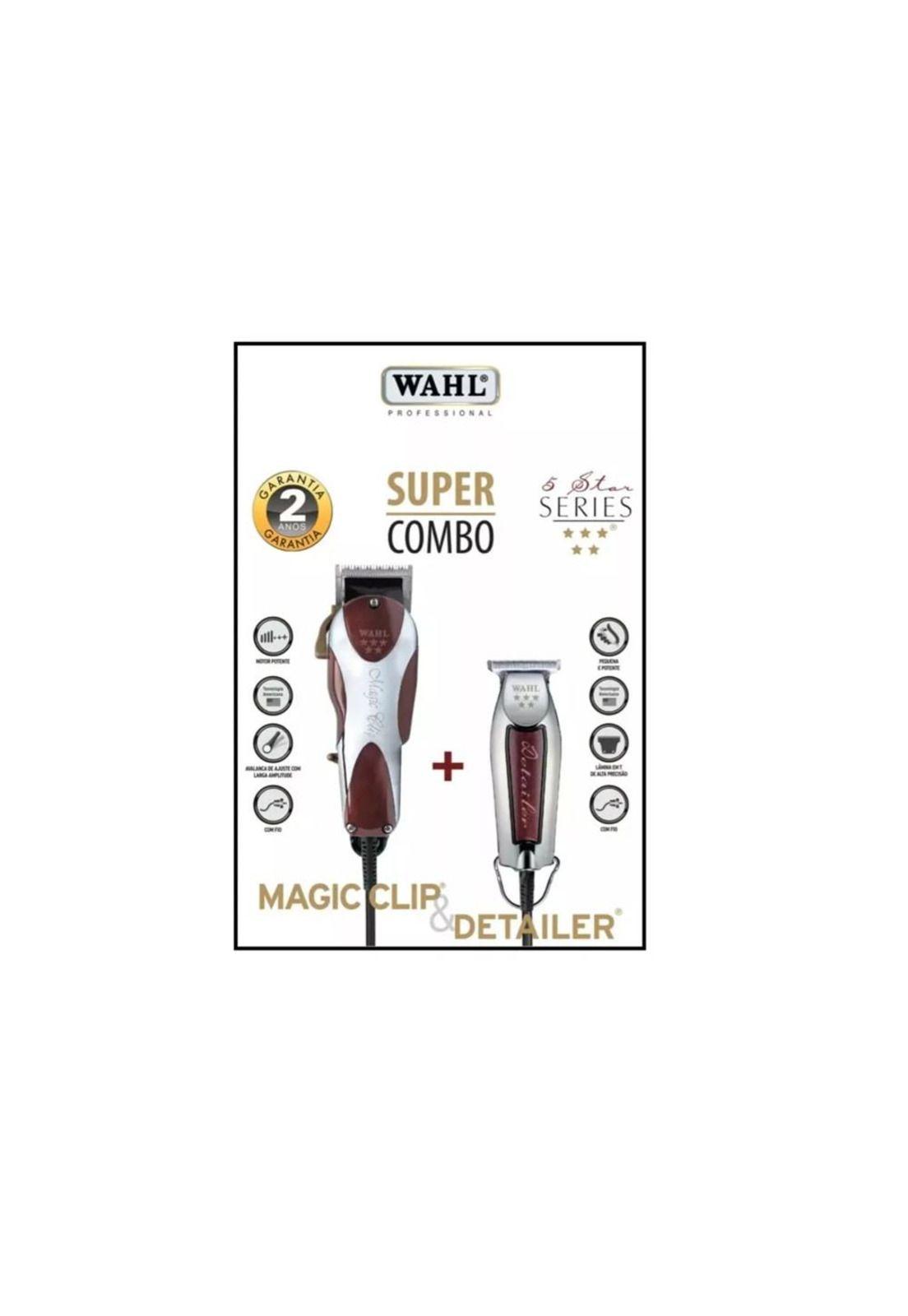 Wahl Combo Magic Clip Con Cable+ Detailer Patillera Trimmer-3