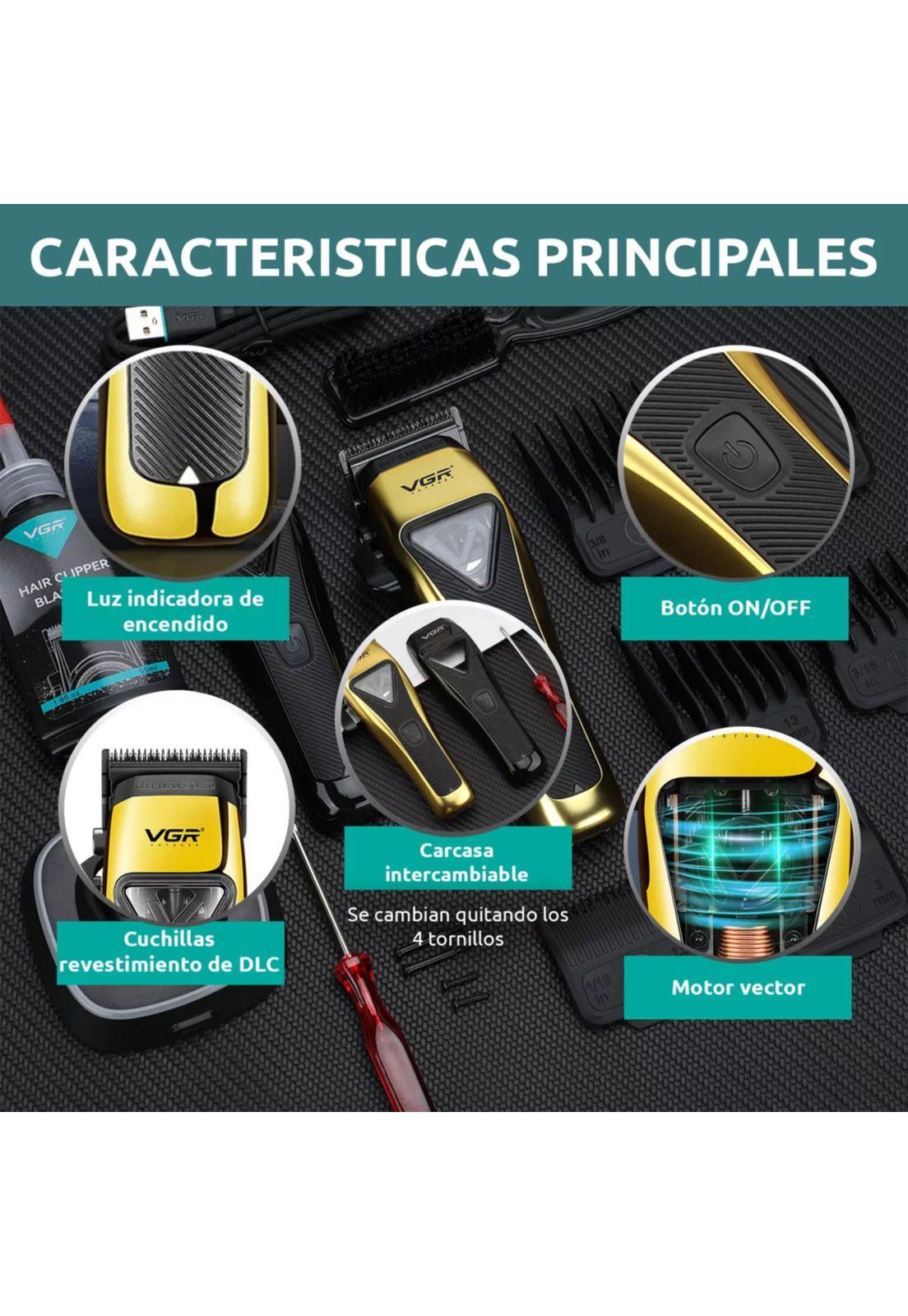 Máquina Cortar Pelo Prof. VGR V 015 Motor Vector 9000 Rpm-3