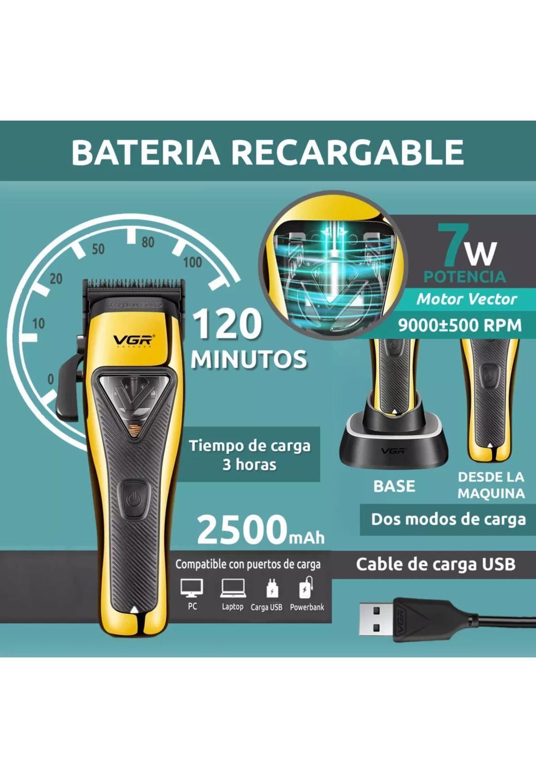 Máquina Cortar Pelo Prof. VGR V 015 Motor Vector 9000 Rpm-5