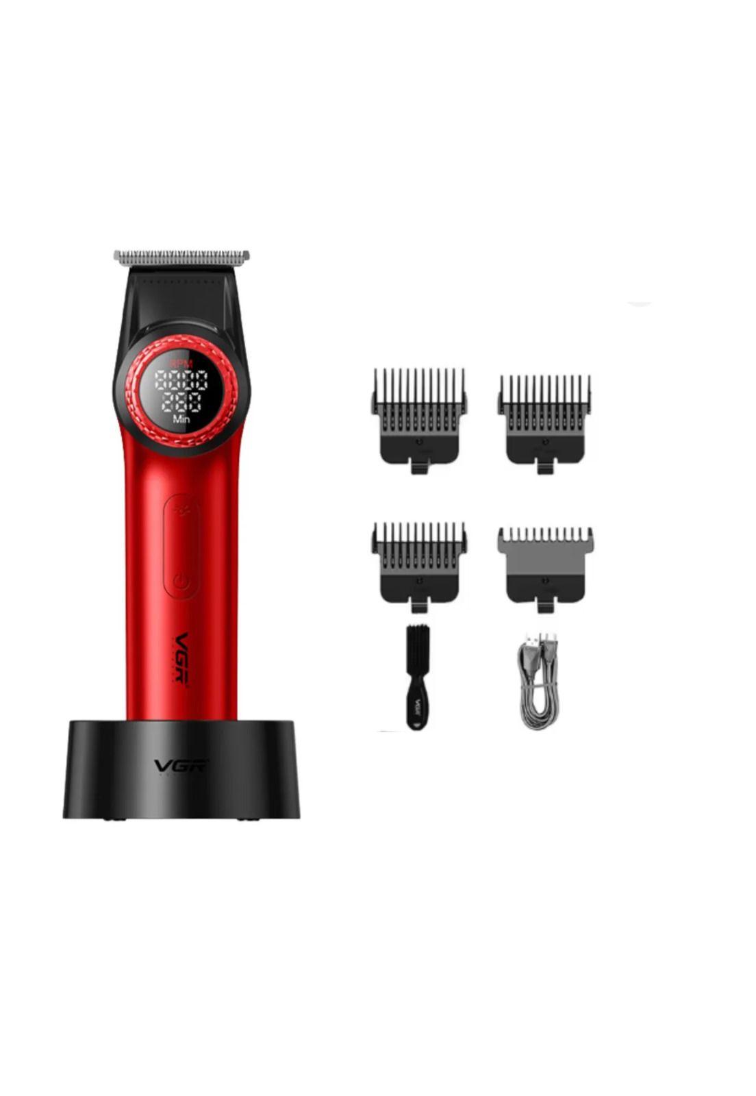 Barber Combo Rojo VGR Pro. Cortapelo V-001 + Patillera V-977-2