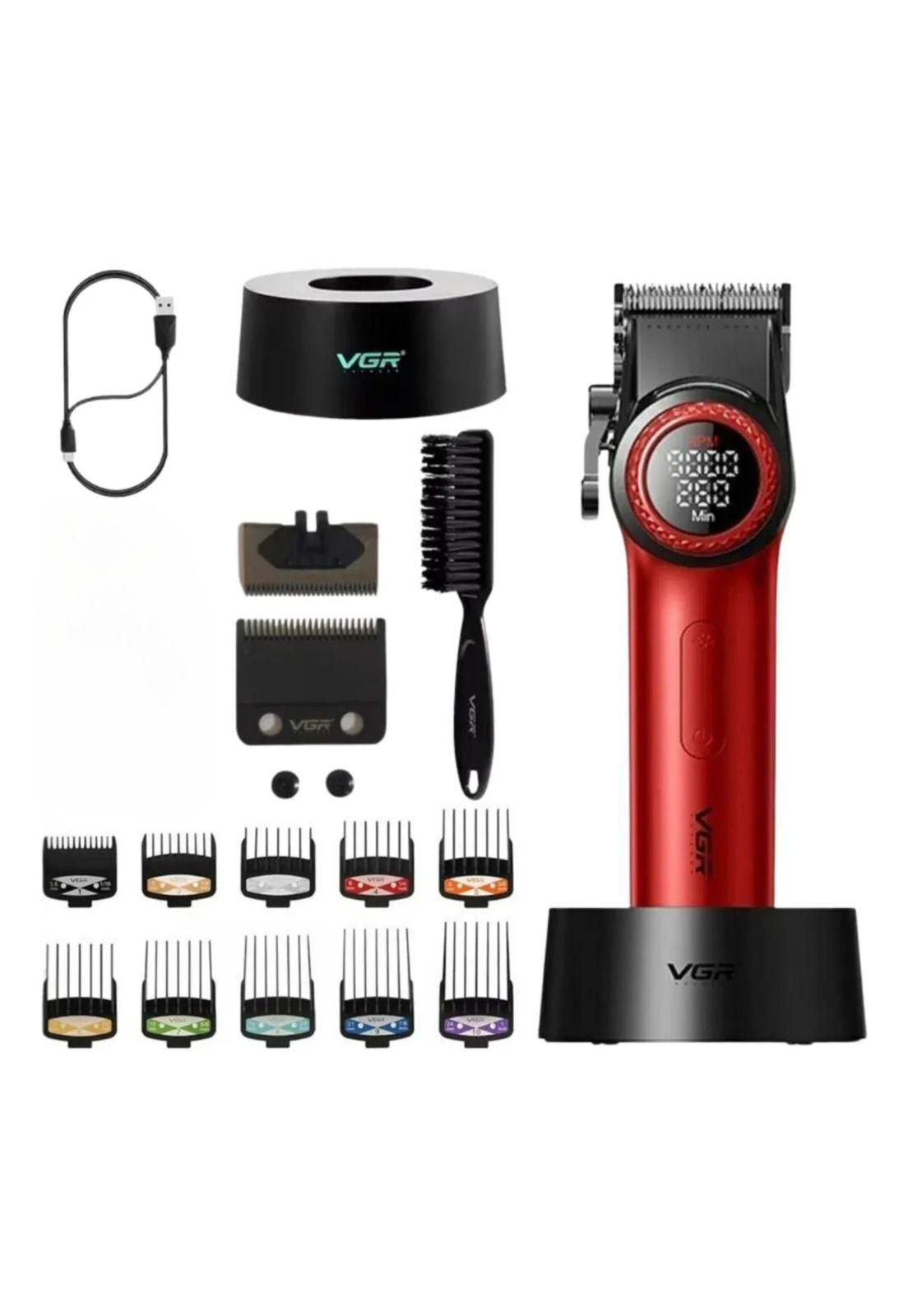 Barber Combo Rojo VGR Pro. Cortapelo V-001 + Patillera V-977-3