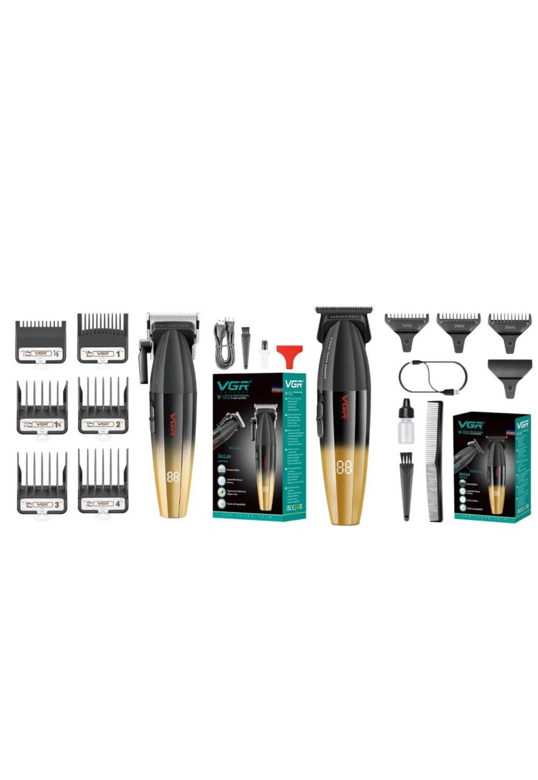 Barber Combo VGR Profesional Gold Clipper y Trimmer 9000RPM-2