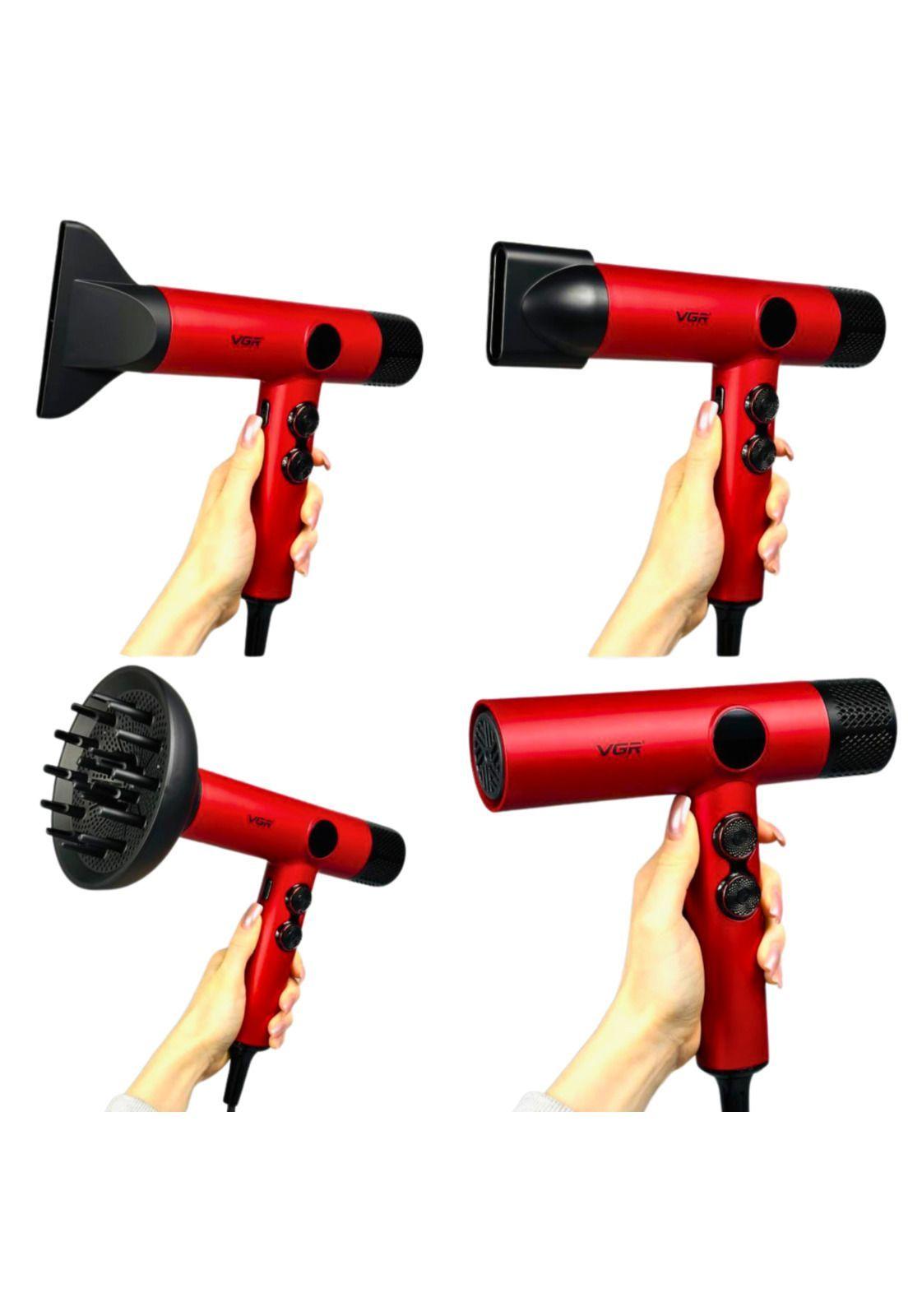 Secador De Pelo Profesional VGR V-401 110000 RPM Rojo-5