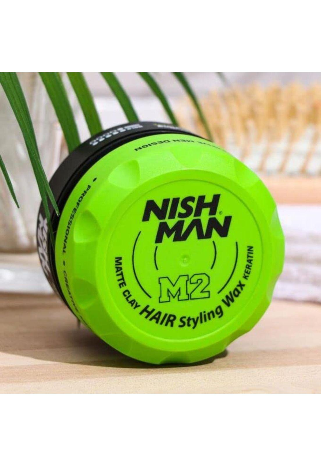 Cera Cabello Nishman Wax M2 Matte Clay Keratin 100ml-2