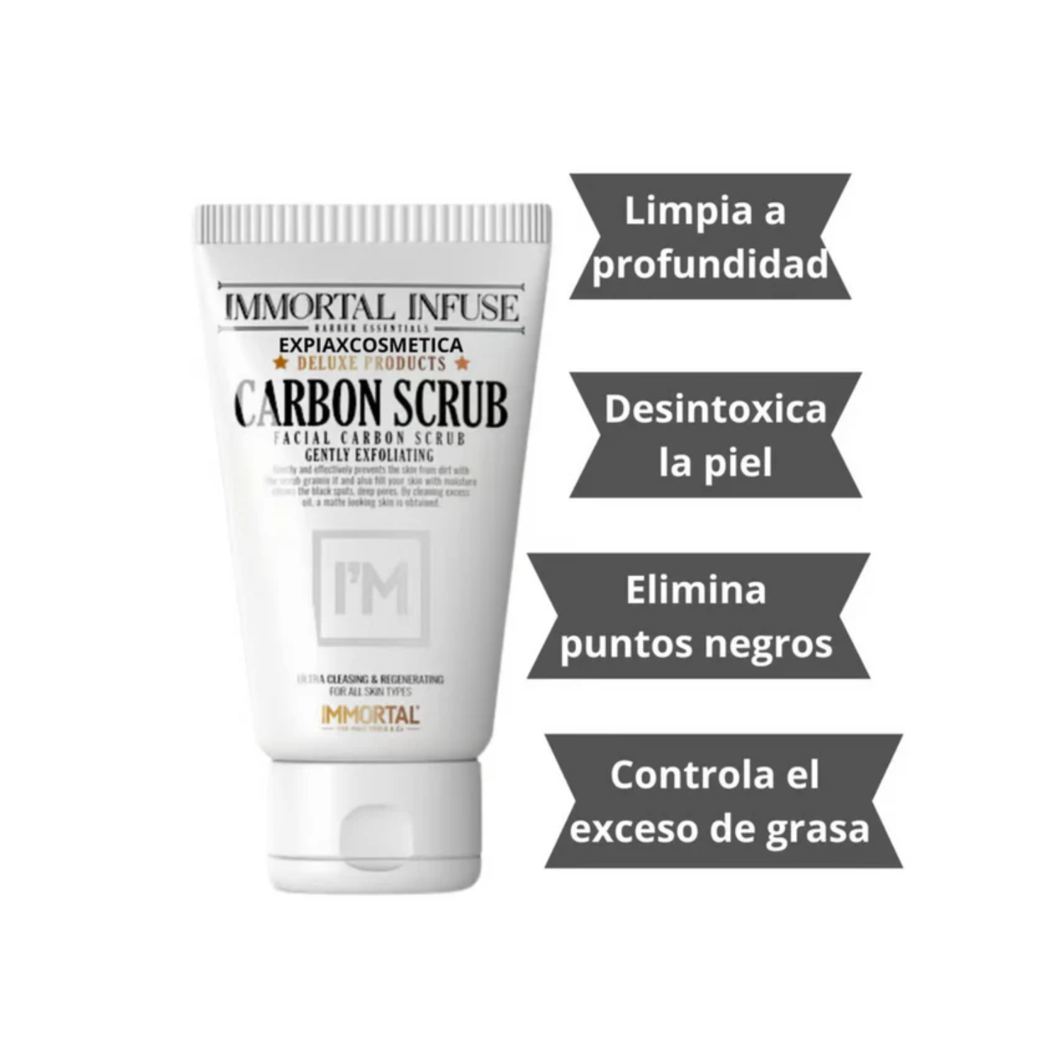 IMMORTAL NYC Mascarilla Carbon Scrub Facial Exfoliante 150Ml-2