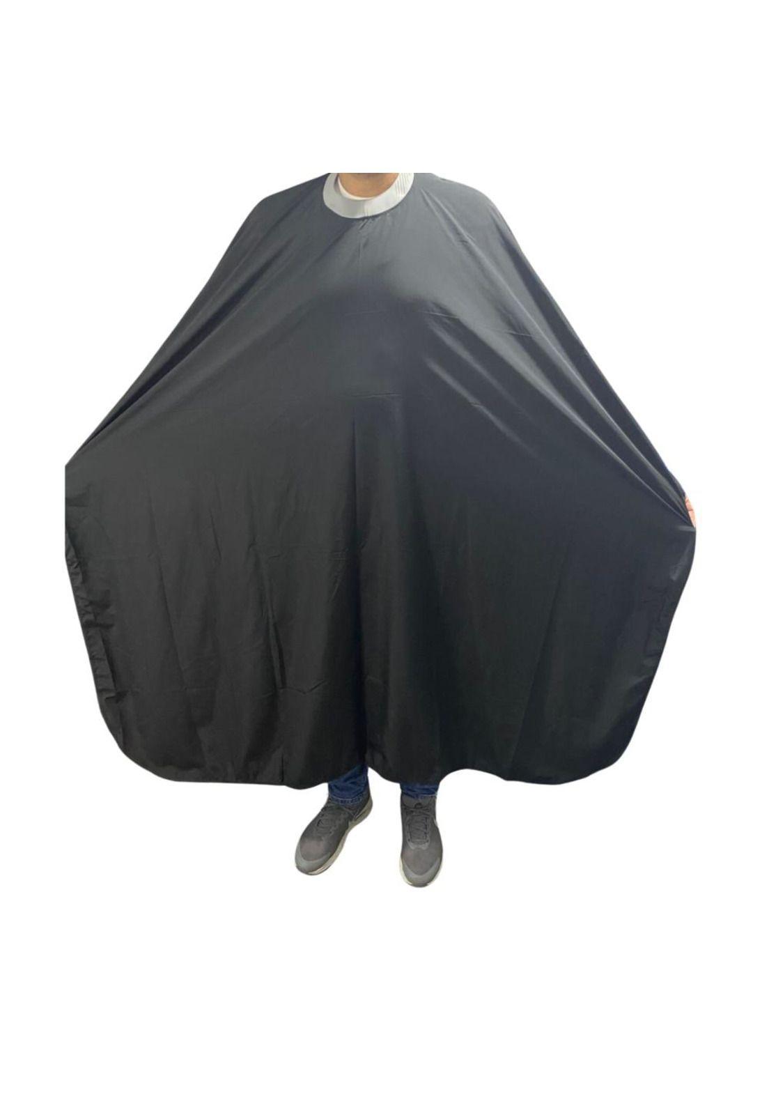 Capa de Barbero Goma Cuello de Silicona Negro-2