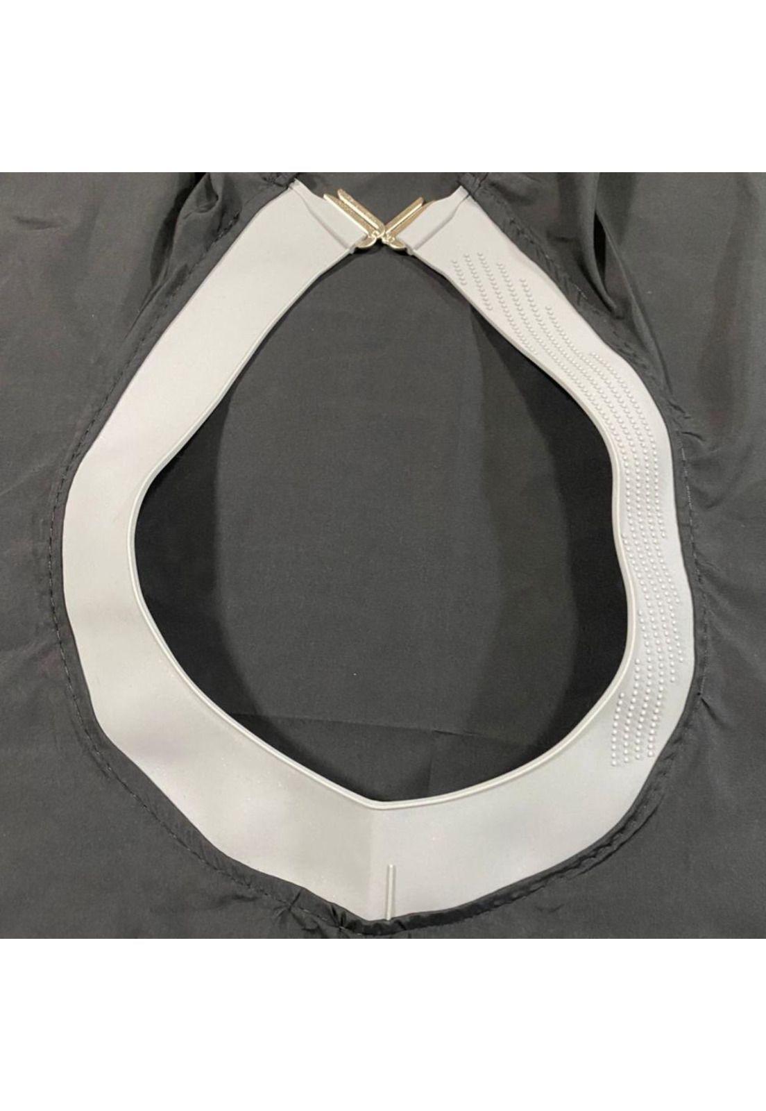 Capa de Barbero Goma Cuello de Silicona Negro-3