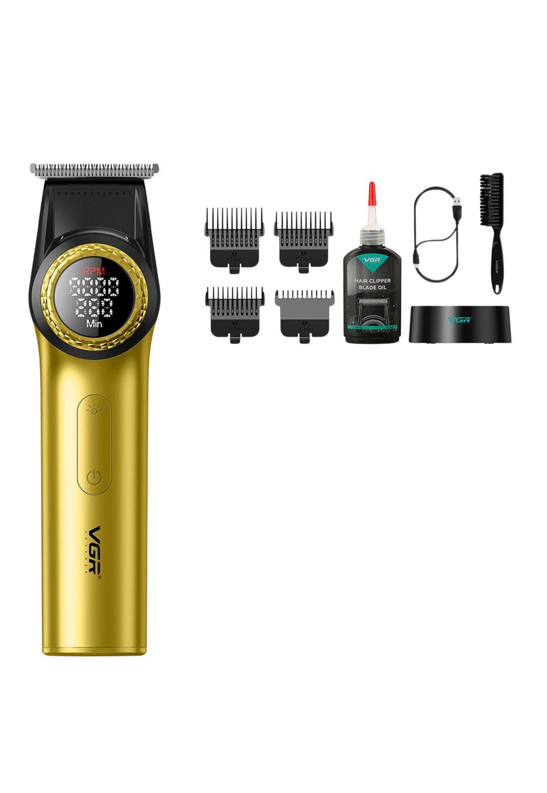 Barber Combo VGR Pro Patilera V-977 + Afeitadora V-377 Dorado-2