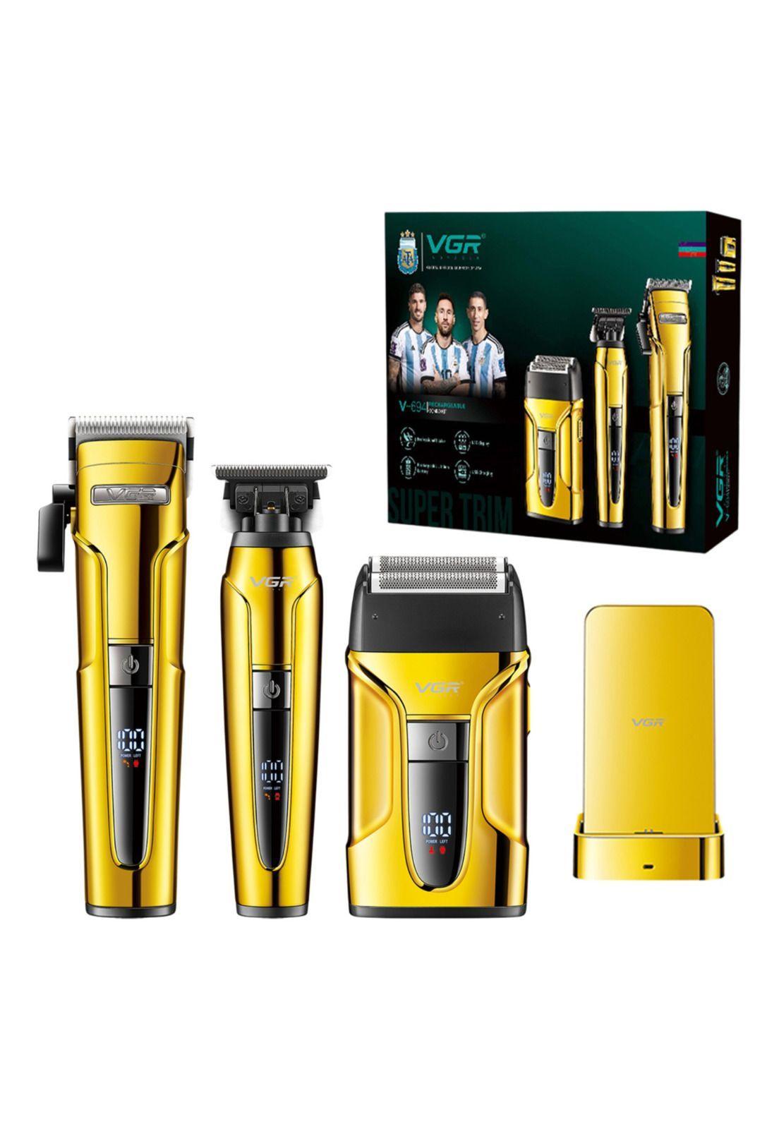 Kit CortadoraPelo Patillera Afeitadora VGR Prof V-694 Dorado-3