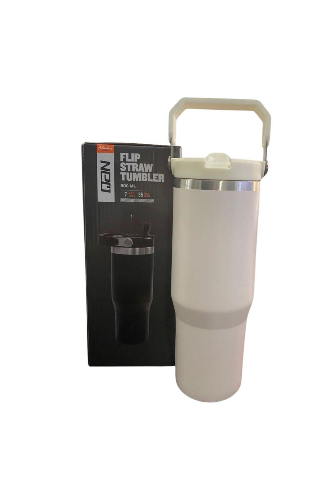Botella Termica Flip Straw Tumbler 900 Ml Crema-4