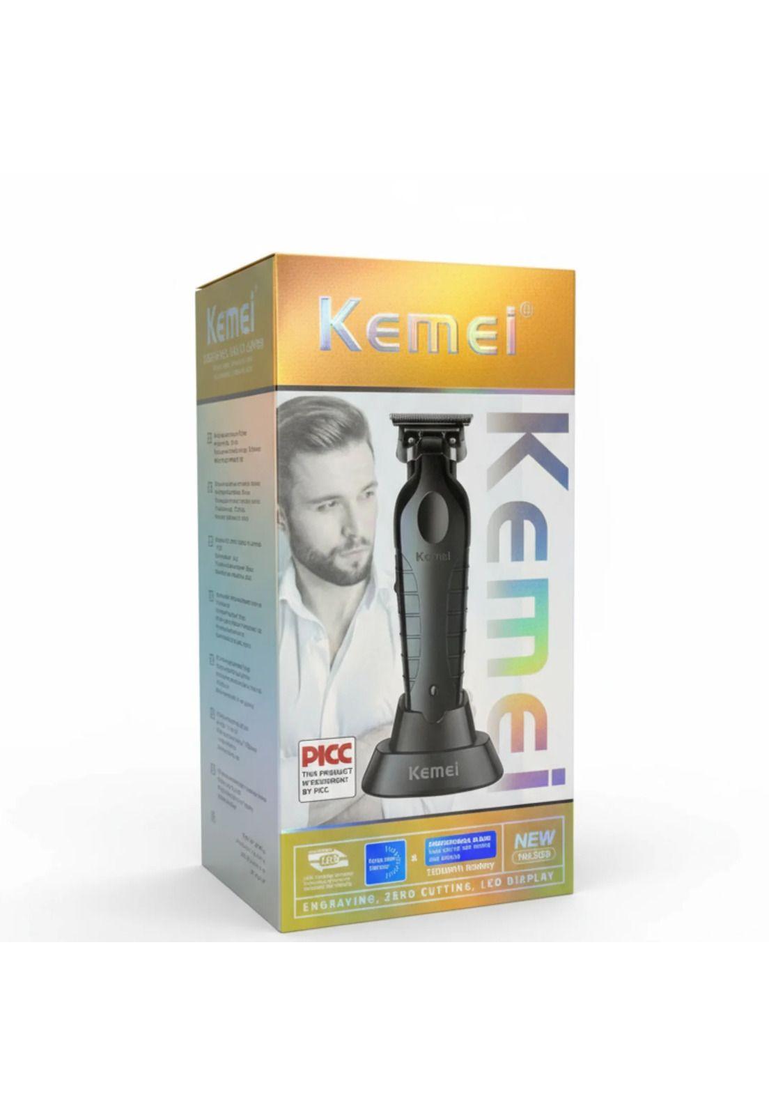 Kemei Desvelladora Cordless Trimmer Con Base Negra KM2299-2