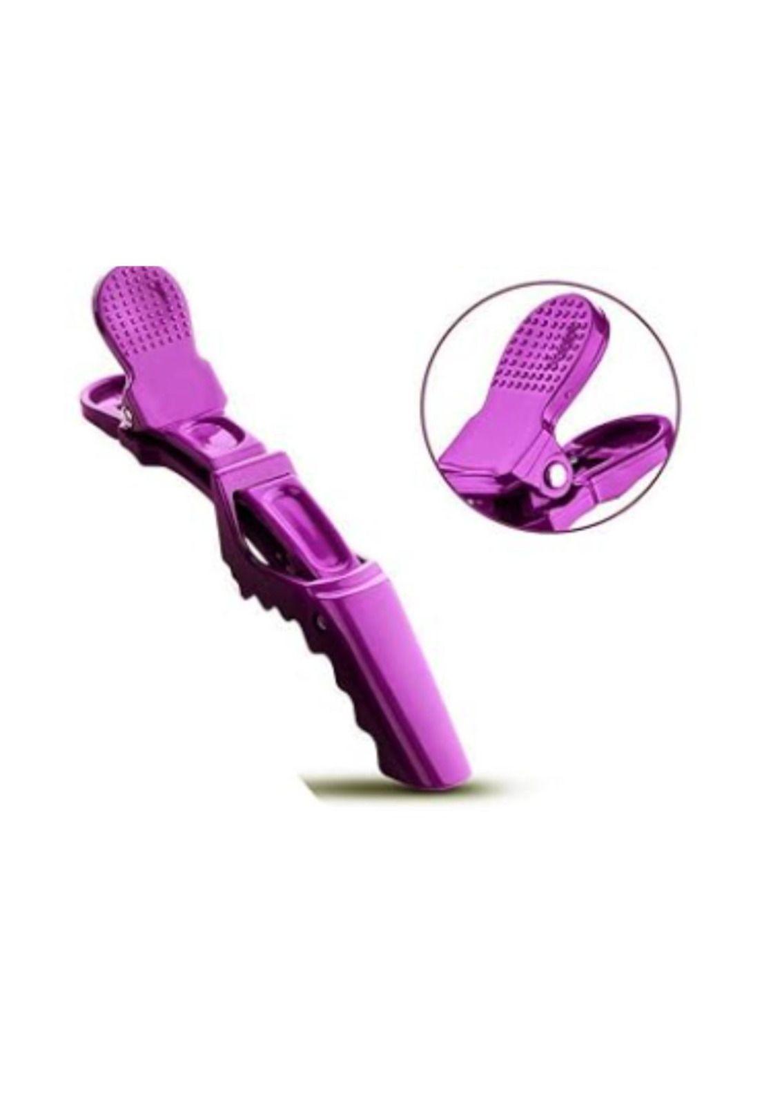 Pinzas De Cabello Tipo Cocodrilo Para Peluquería X5 Morado-2