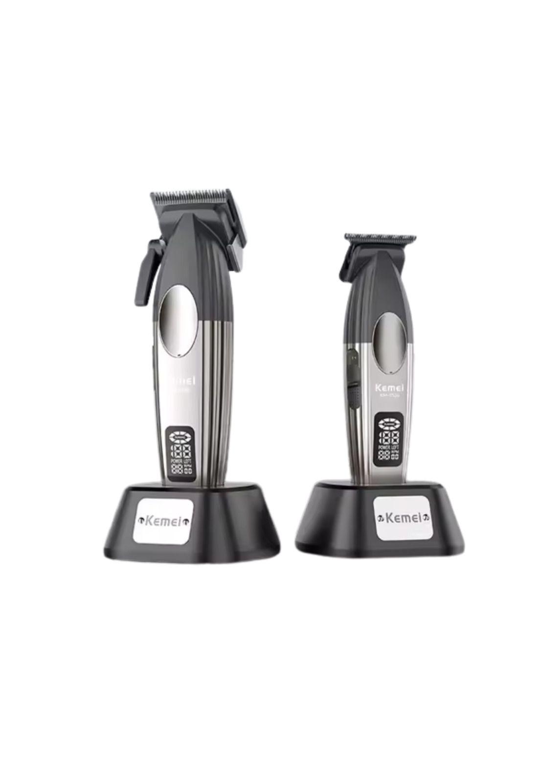 Barber Combo Kemei Cortadora y Patillera con Base 9000 RPM-5