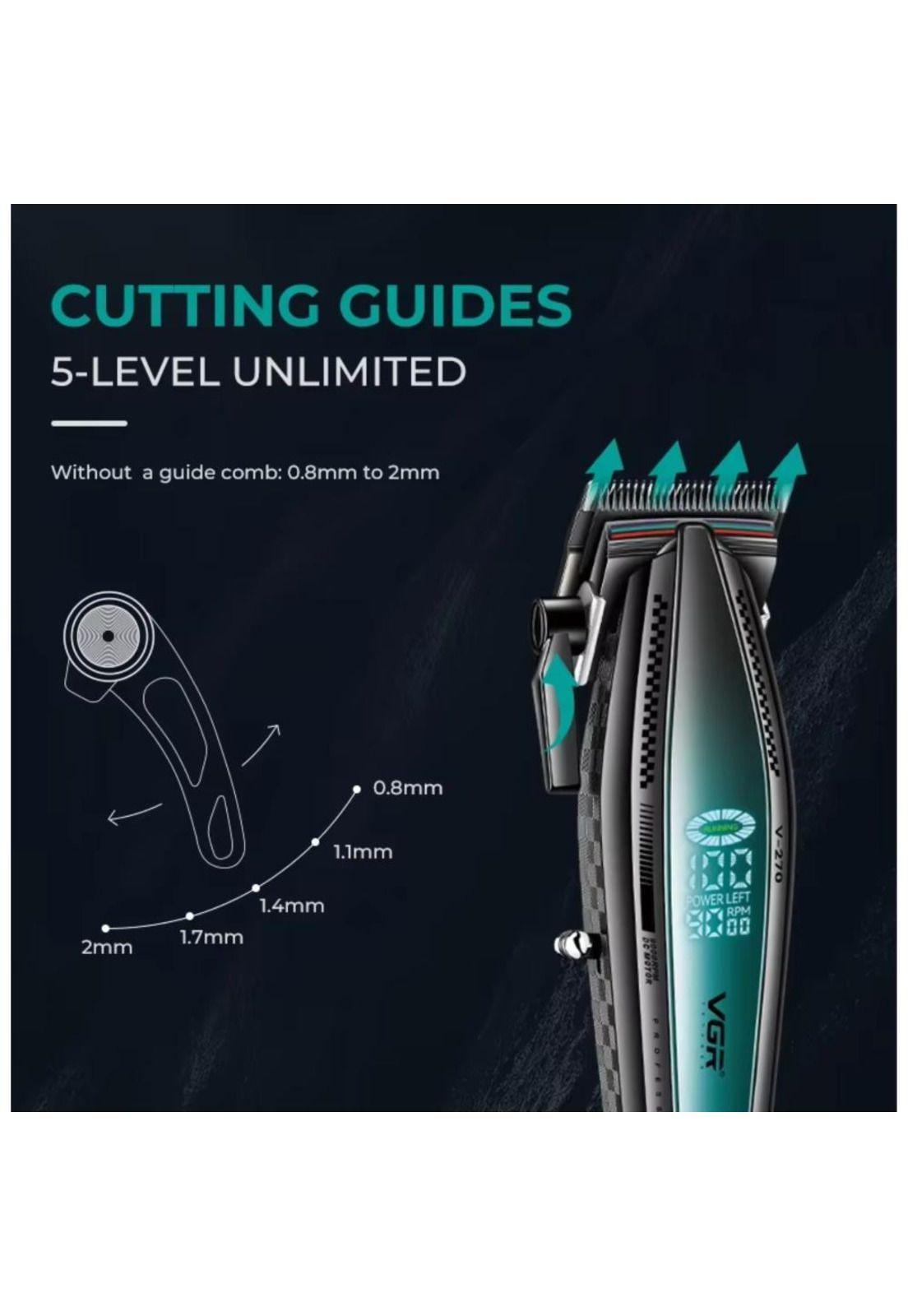 Máquina Barbería Profesional Corta Pelo VGR V-270 9000 Rpm-4