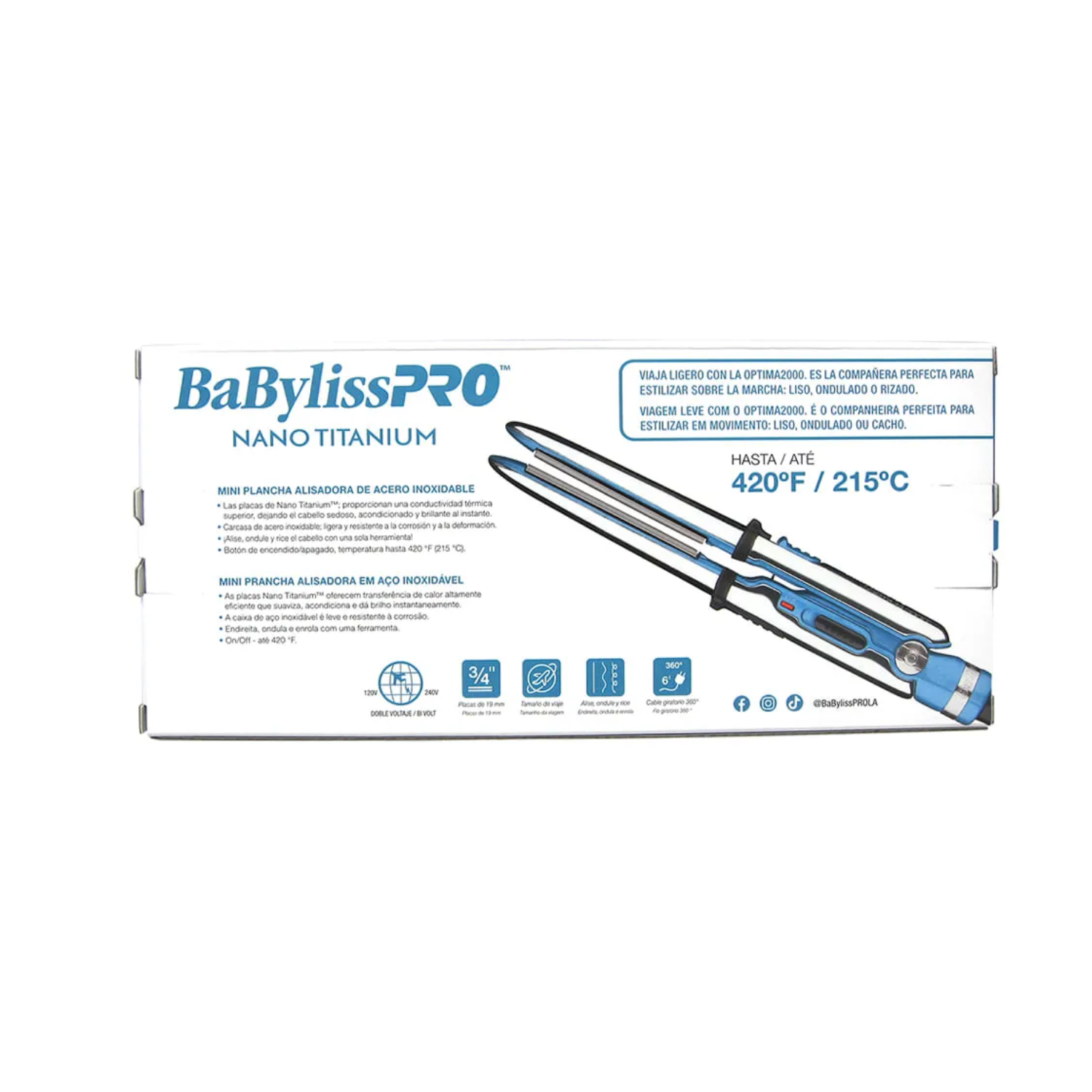 BabylissPro Plancha De Alisado Pelo Plancha Optima 2000 Mini-2