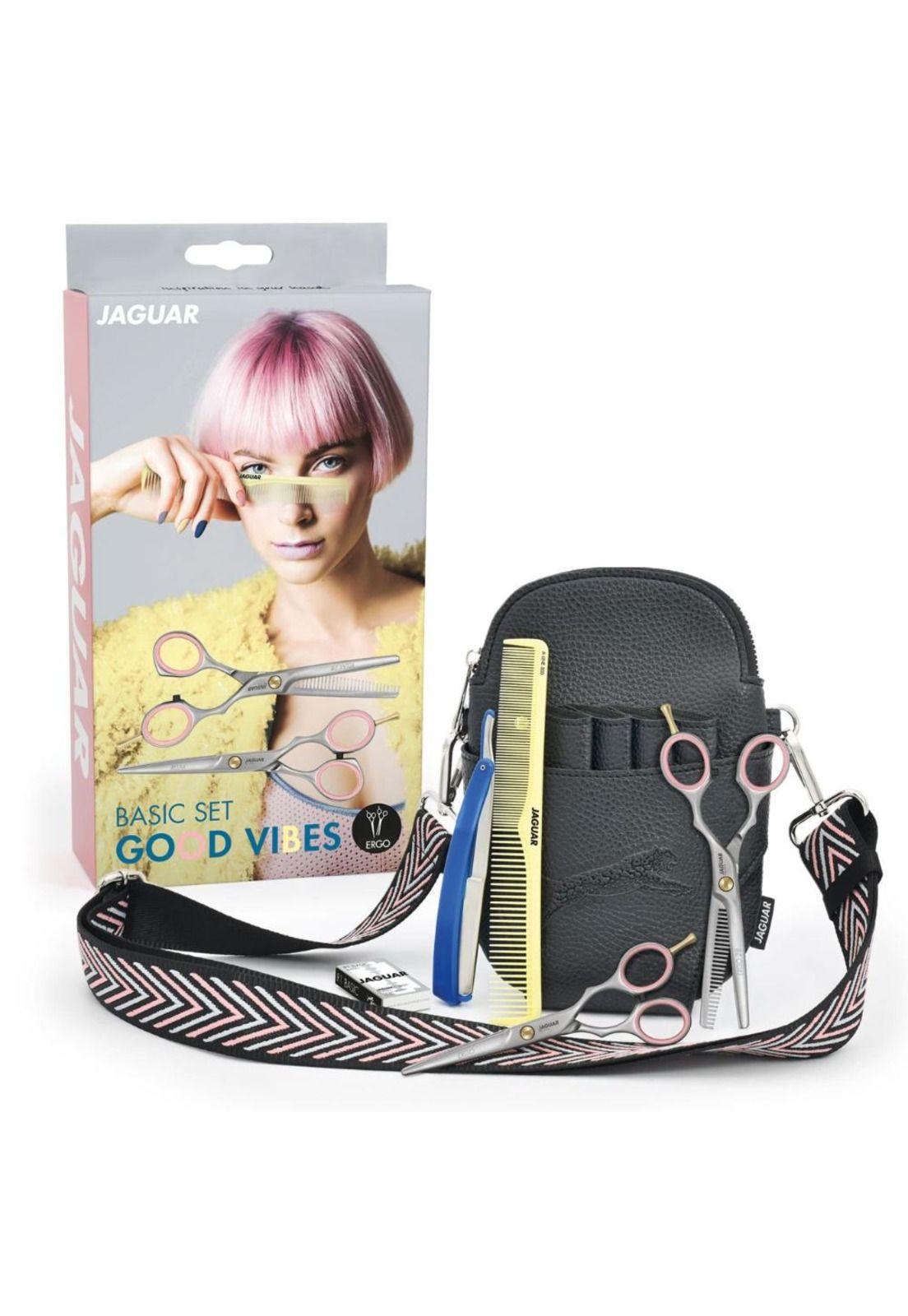 Set Tijeras Jaguar Good Vibes Ergo Filo Navaja 5.5" Bolso-7