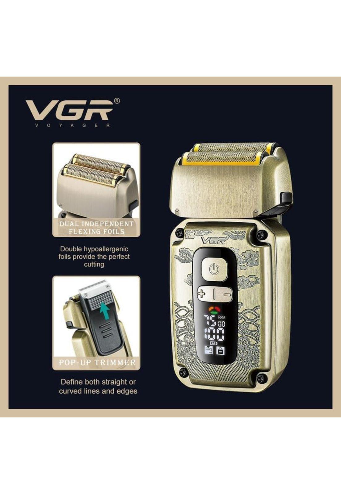 Set Barbería CortaPelo Trimmer Afeitadora 3 En 1 VGR642 Dorado-3