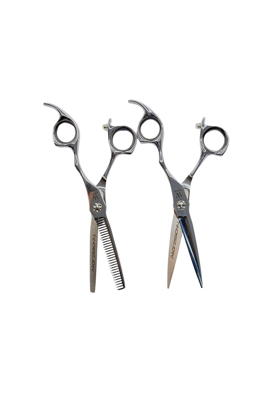 Set de Tijeras Wmark Pro D96-PS026 6" Con Estuche Y Peineta-2