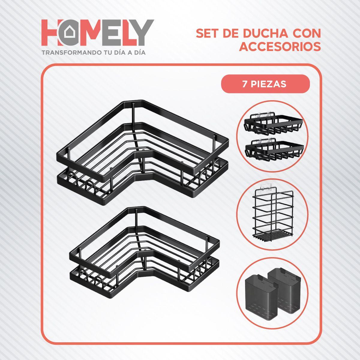 Set x 7 organizadores de ducha acero inoxidable Homely-4