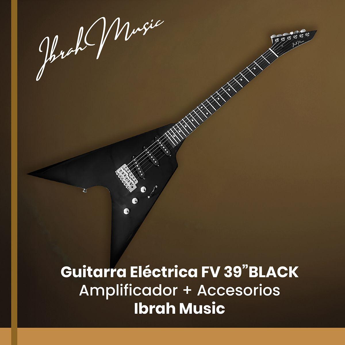 Guitarra Electrica Flying V 39" Ibrah Music Amplificador 20W-8