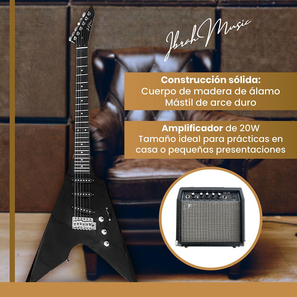 Guitarra Electrica Flying V 39" Ibrah Music Amplificador 20W-2