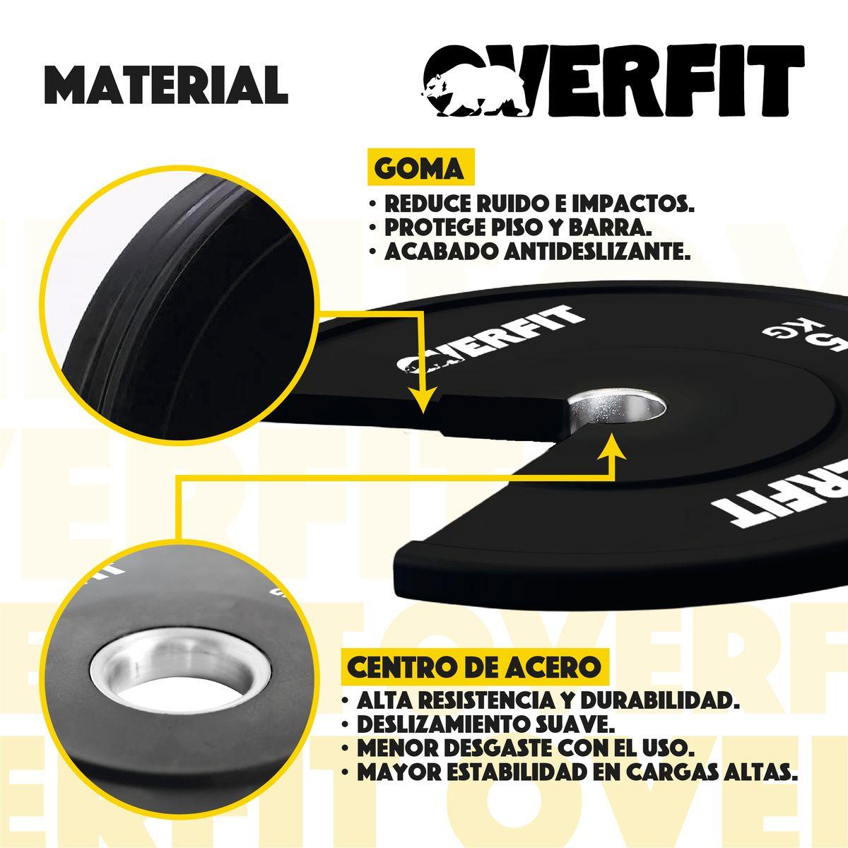 Disco Pesa Olimpica Goma Overfit 5kg Antideslizante-2
