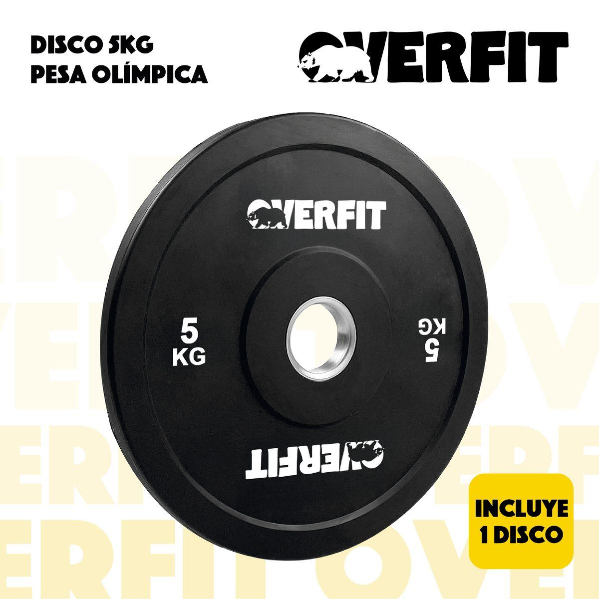 Disco Pesa Olimpica Goma Overfit 5kg Antideslizante-5