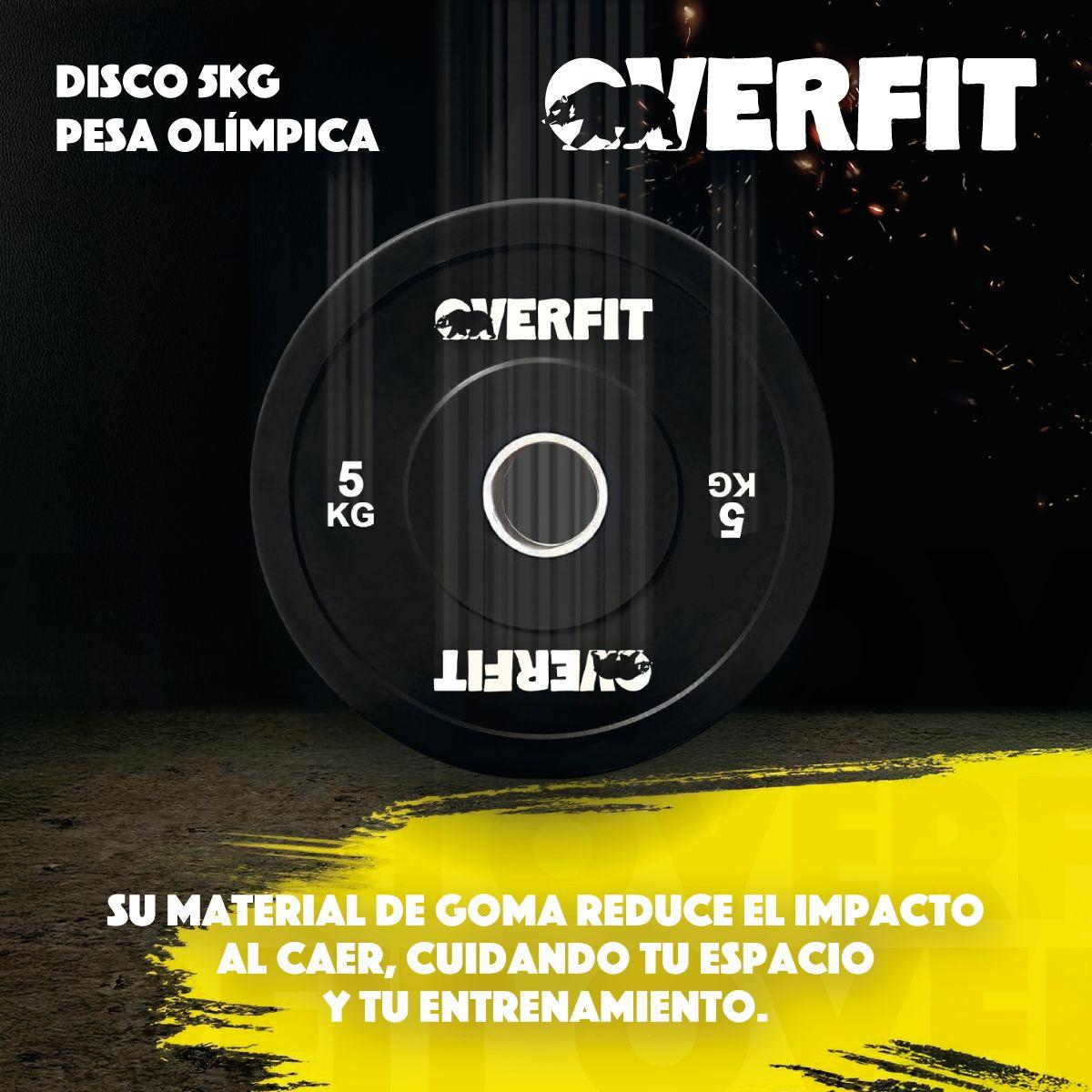 Disco Pesa Olimpica Goma Overfit 5kg Antideslizante-6