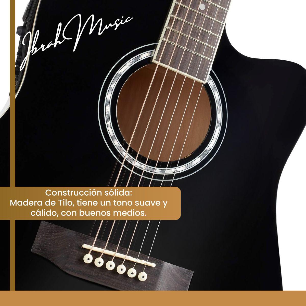 Guitarra Electroacustica Ibrah Music 41 Pulgadas Funda + Acc-4