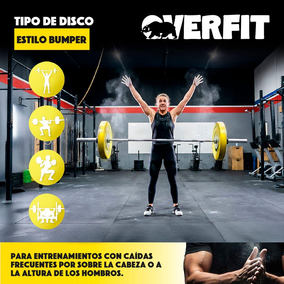 Disco Pesa Olimpica Goma Overfit 15kg Antideslizante-3