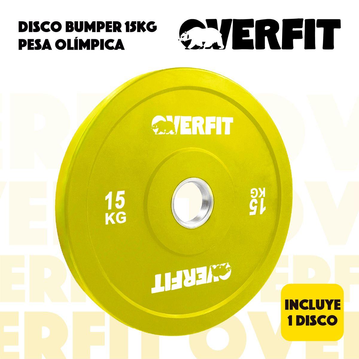 Disco Pesa Olimpica Goma Overfit 15kg Antideslizante-5
