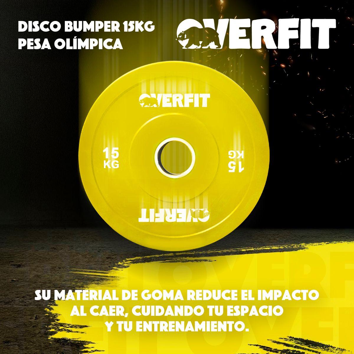 Disco Pesa Olimpica Goma Overfit 15kg Antideslizante-6