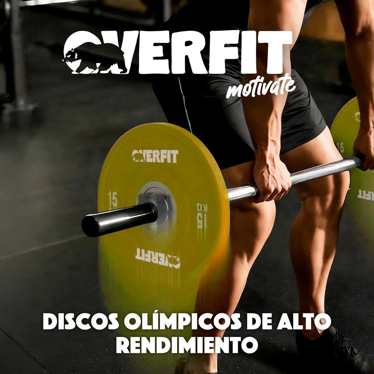 Disco Pesa Olimpica Goma Overfit 15kg Antideslizante-7