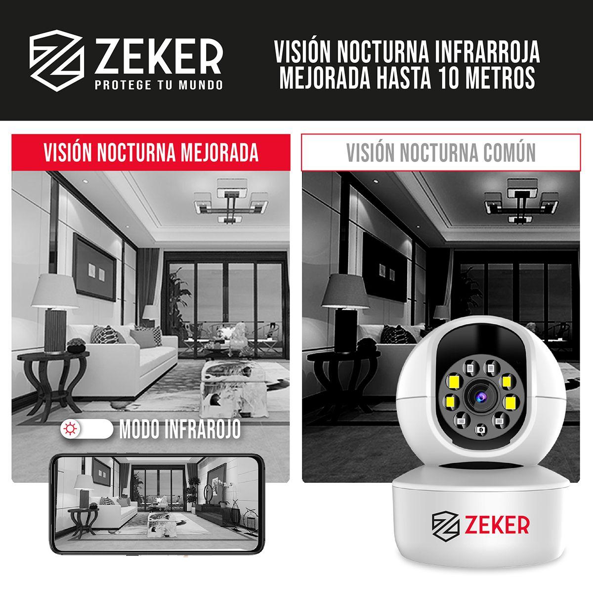 Pack X2 Camara De Seguridad Interior Wifi Ip Zeker 4mp 5g-2