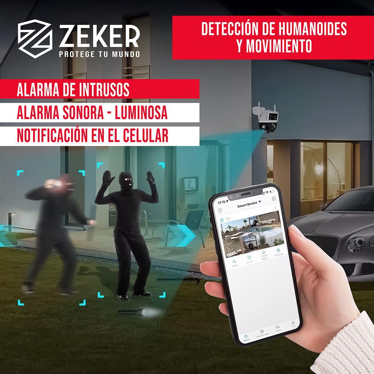 Camara de Seguridad Domo Zeker 4MP 5G Wifi Impermeable-5