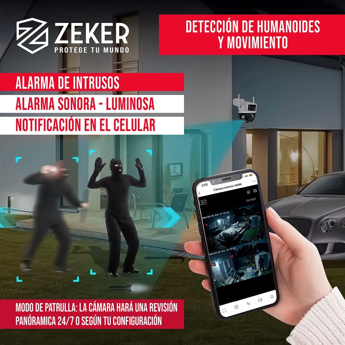 Camara de Seguridad Domo Zeker 4MP 5G Wifi Impermeable-7