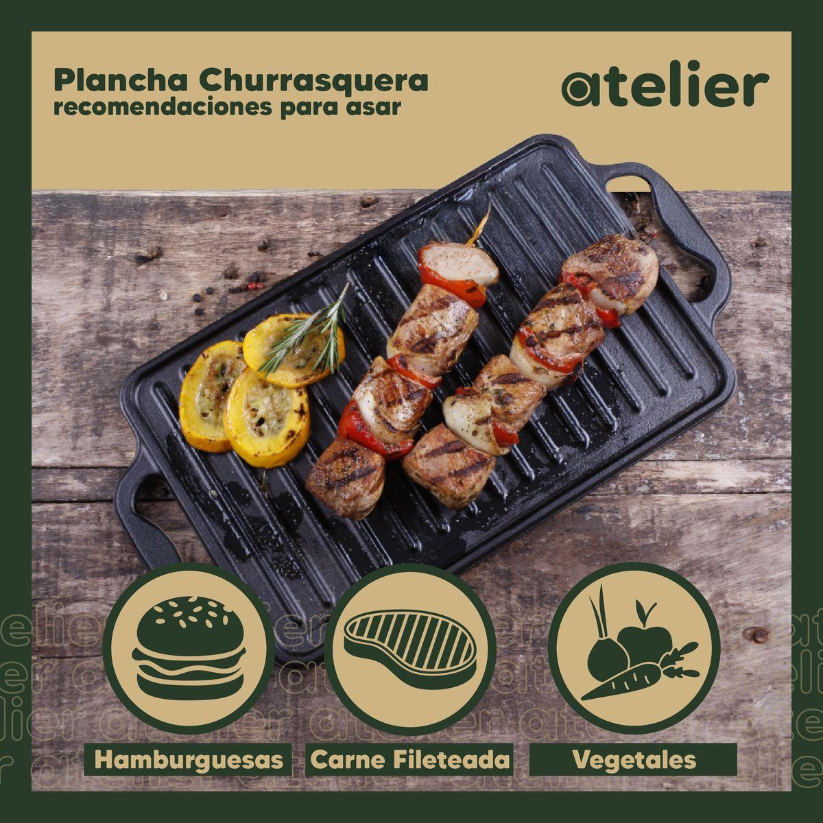 Plancha Churrasquera Hierro Fundido Atelier Cocina 2 en 1-2