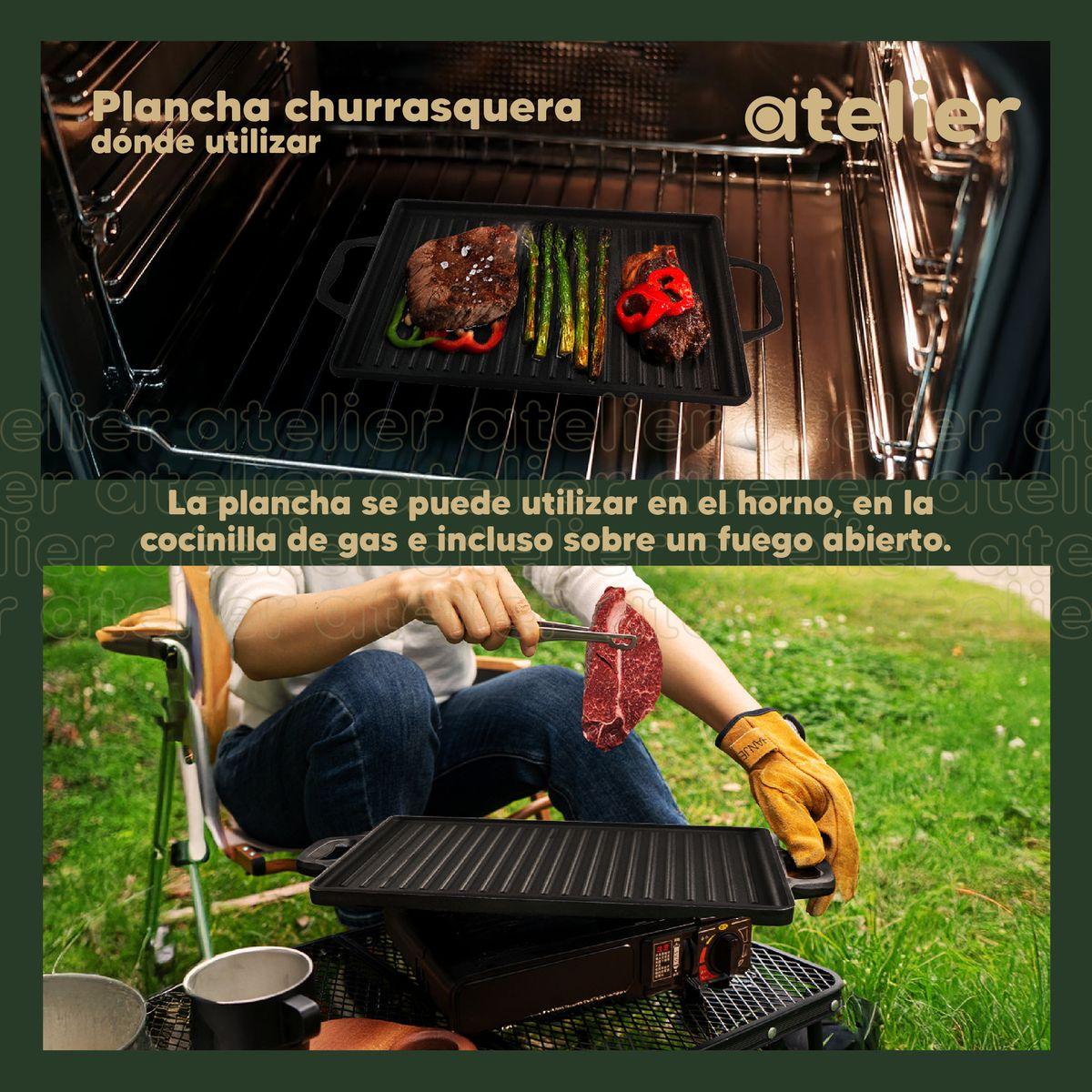 Plancha Churrasquera Hierro Fundido Atelier Cocina 2 en 1-5