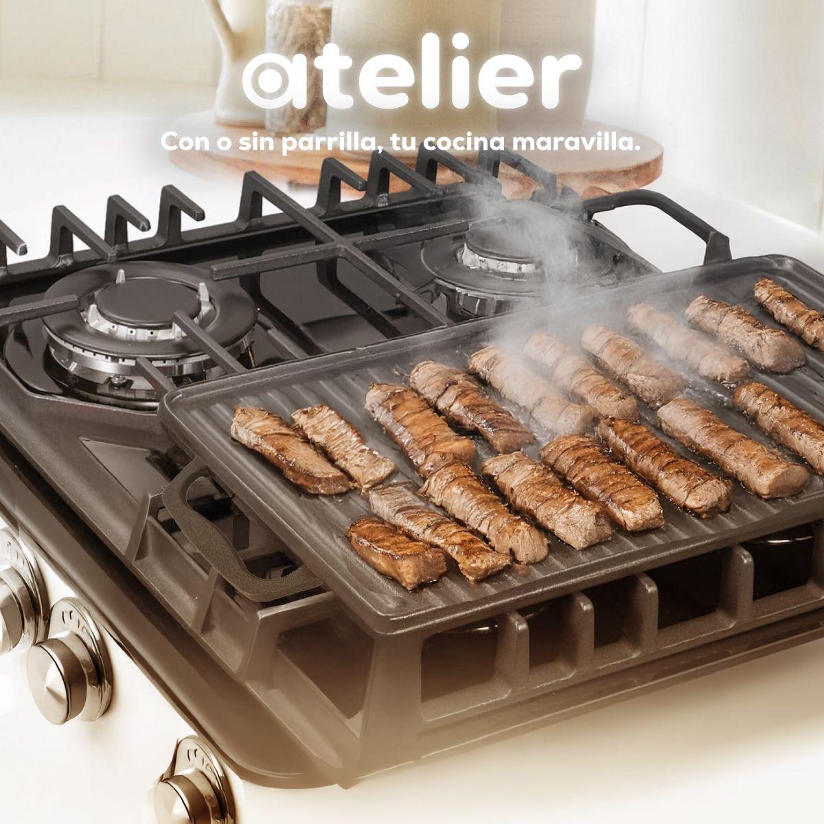 Plancha Churrasquera Hierro Fundido Atelier Cocina 2 en 1-6