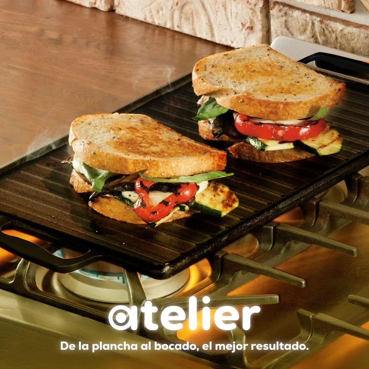 Plancha Churrasquera Hierro Fundido Atelier Cocina 2 en 1-7