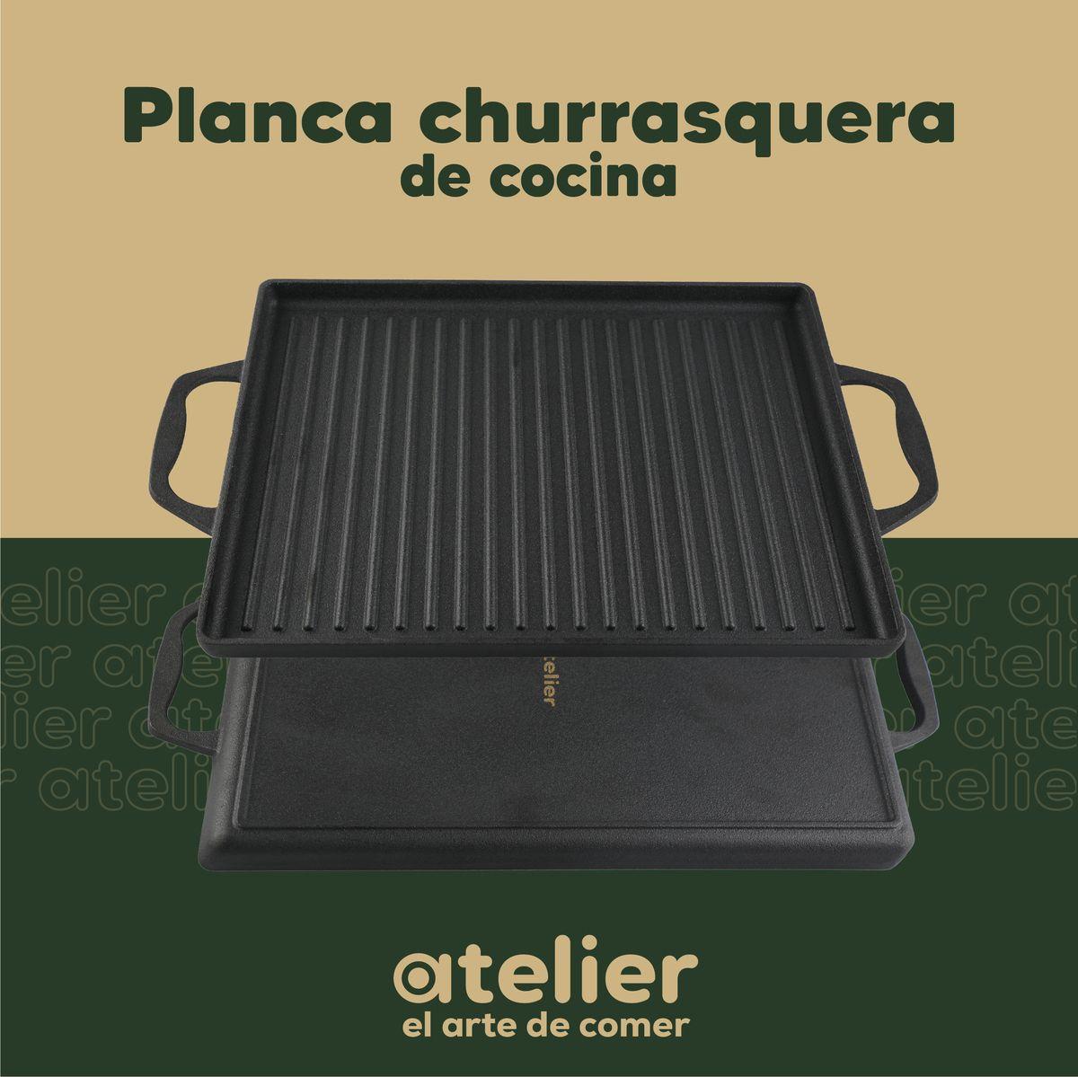 Plancha Churrasquera Hierro Fundido Atelier Cocina 2 en 1-8