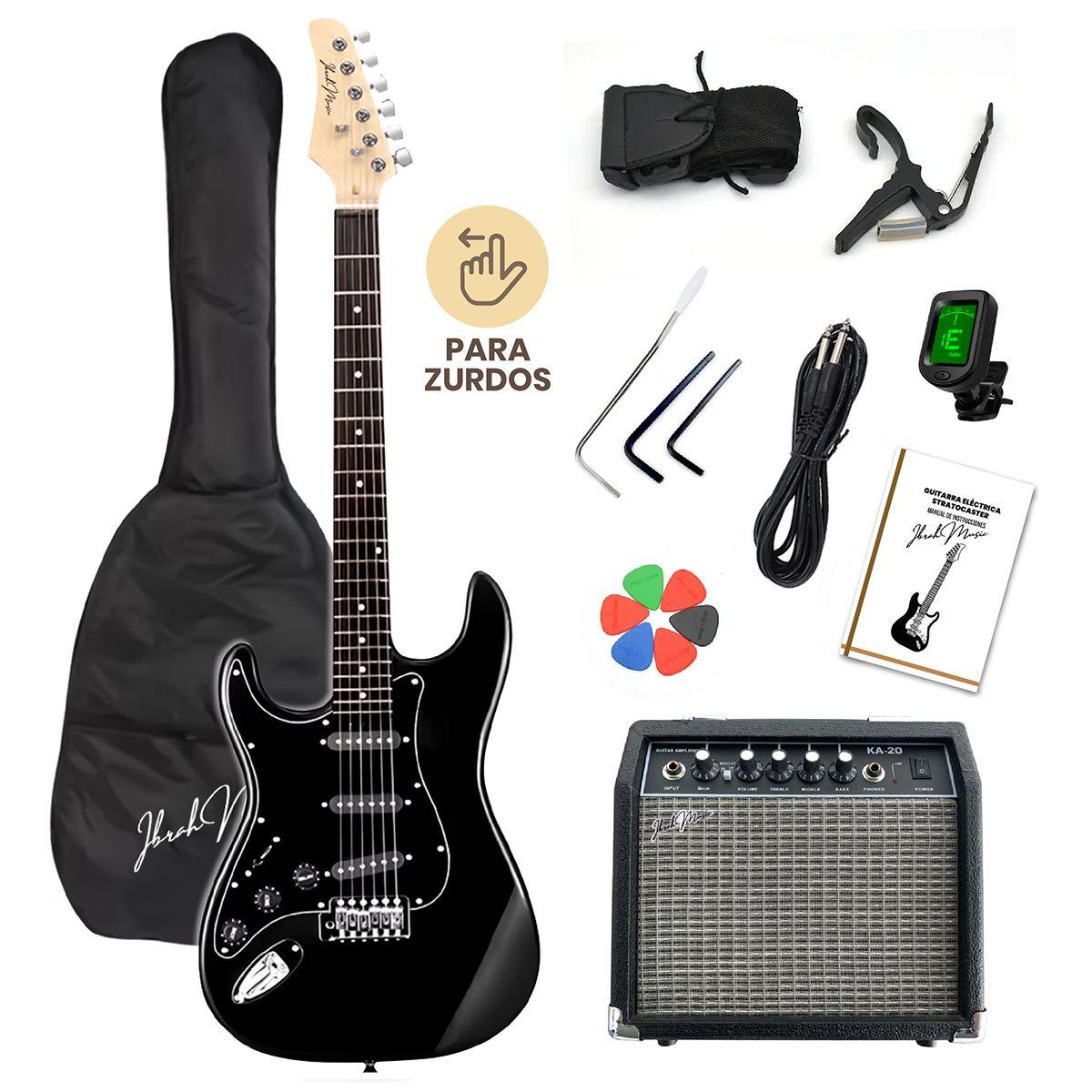 Guitarra Electrica Strato Zurdos Ibrah Amplificador + Acc-0