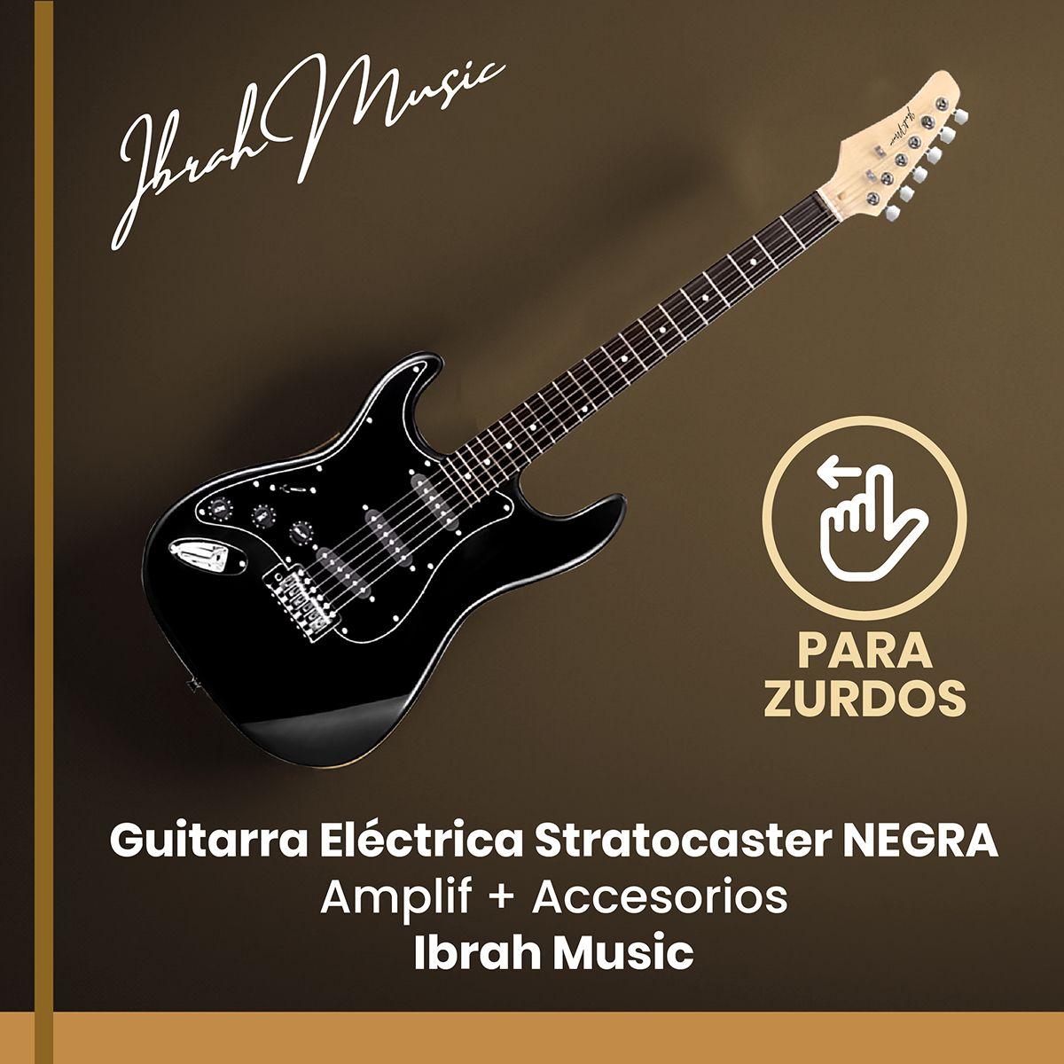 Guitarra Electrica Strato Zurdos Ibrah Amplificador + Acc-5
