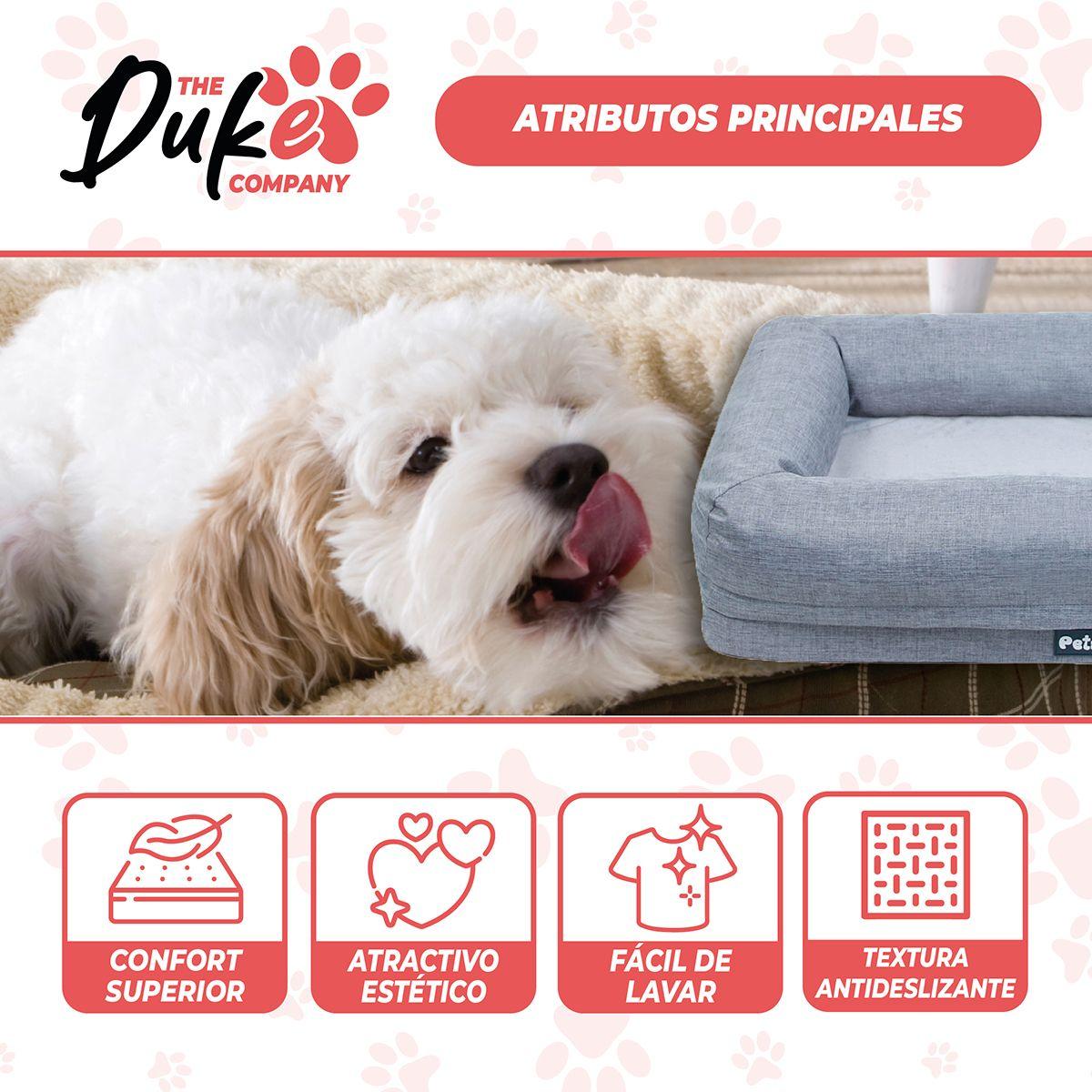 Cama de perro cuadrada Duke talla M 70 x 50 x 16 cm Gris-2