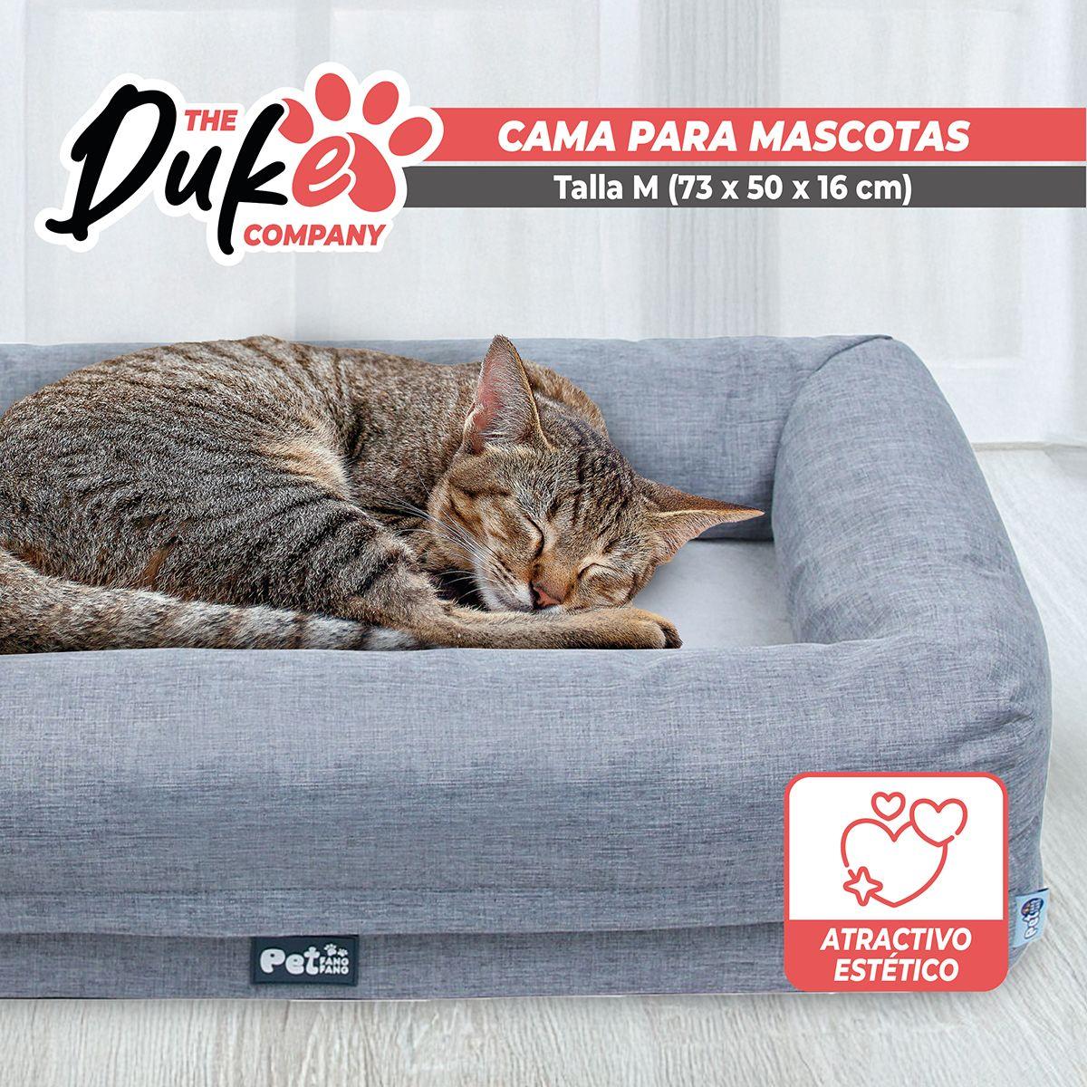 Cama de perro cuadrada Duke talla M 70 x 50 x 16 cm Gris-7