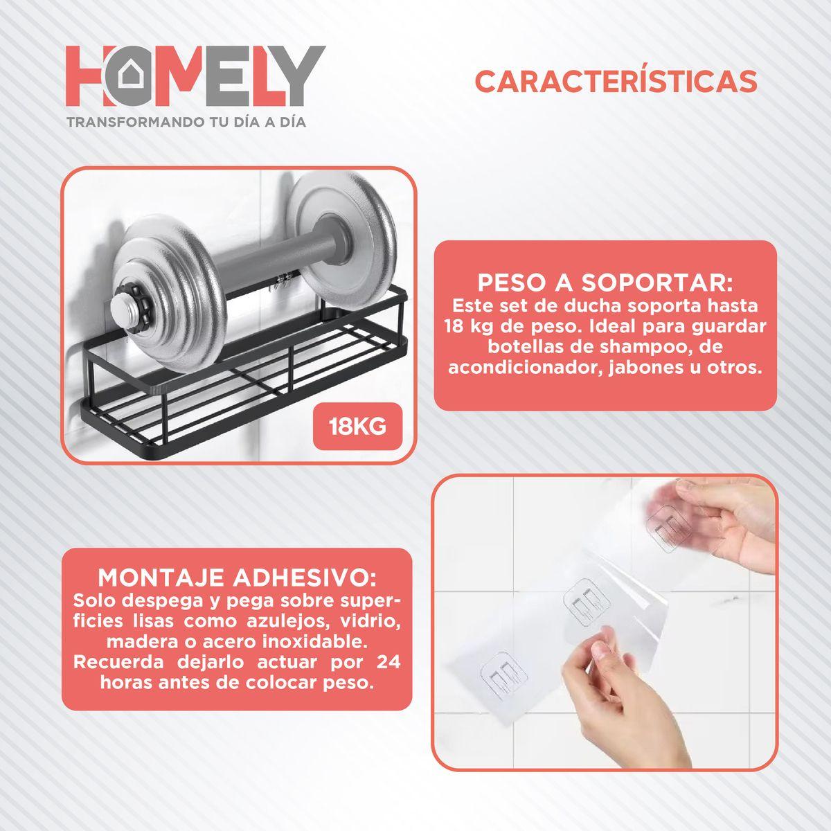 Organizador De Ducha Homely Repisa Estante Aluminio Set X2-3