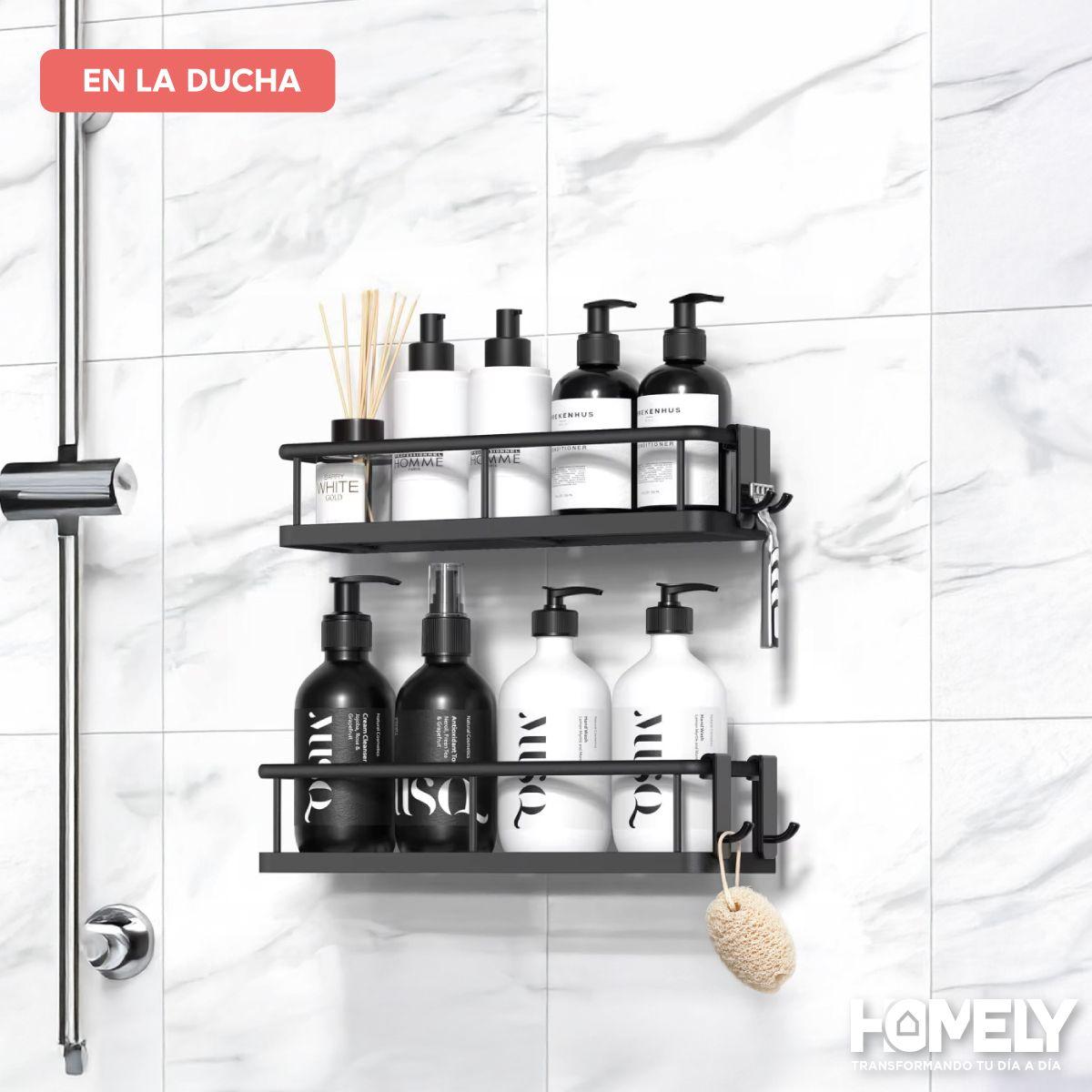 Organizador De Ducha Homely Repisa Estante Aluminio Set X2-5