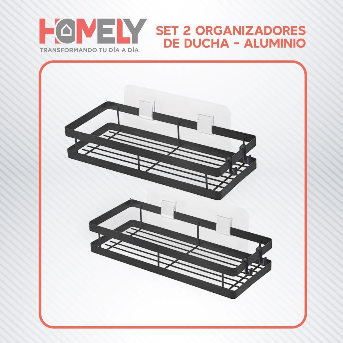Organizador De Ducha Homely Repisa Estante Aluminio Set X2-8