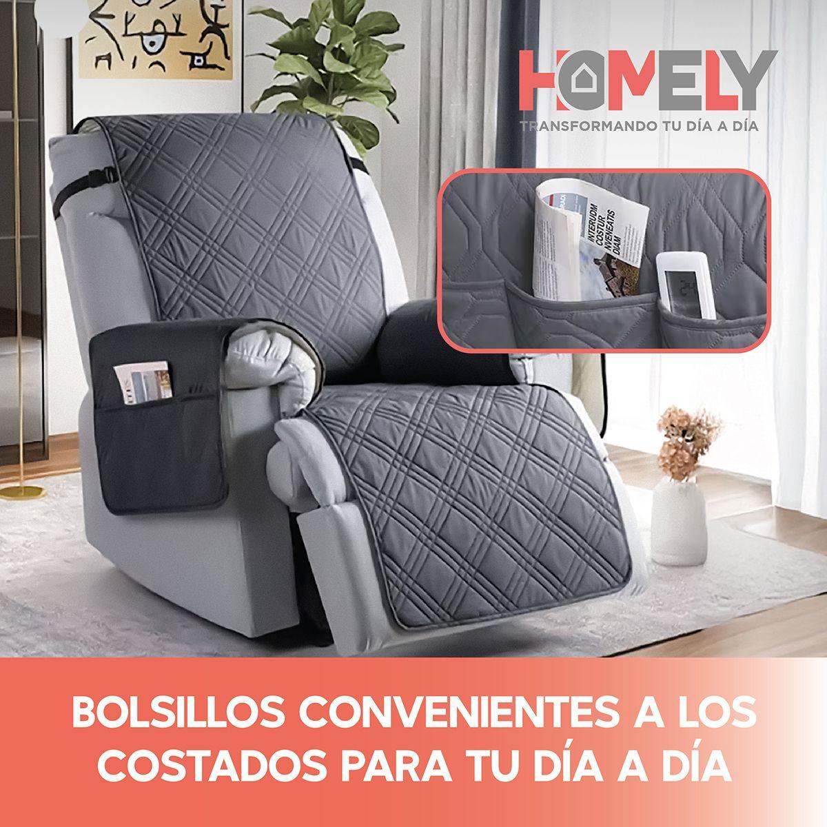 Funda Cubre Sillón Sofá Homely Ajustable Impermeable Gris-7